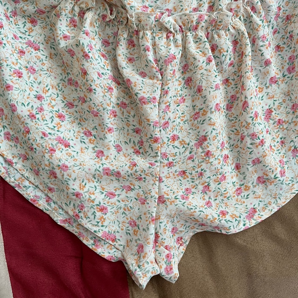 Floral Spaghetti Strap Dress/Skort - Picture 3 of 5